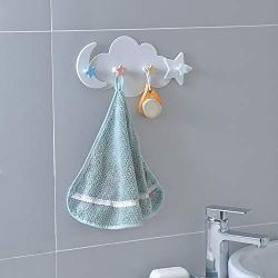 Colorido Creative Cloud Moon Star Shape Wall Mount Hook Space Saving Clothes Hanger Door Back Holder Rack Hanger