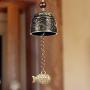Feng shui Bell 2PCS Dragon Pattern Fish Shape Hanging Craft Door Bell Hanger for Office Home Decoration