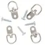 Genie Crafts 100-Pack 1 Inch Metal D Ring Picture Hangers with Screws