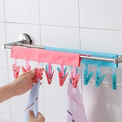 YuYiF Socks Drying Racks Bathroom Rack Traveling Clothespin Travel Portable Folding Cloth Hanger Clips (Blue)