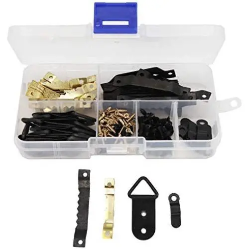 binifiMux 85-Pack Piture Frame Hangers Assortment Kit, Sawtooth Hanger, D Ring Hanger with Screws