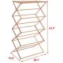 TKI-S Household Clothes Drying Rack - Bamboo Hangers - Heavy Duty Cloth Drying Rack Folding Wooden Balcony Patio Clothes Drying Rack