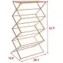 TKI-S Household Clothes Drying Rack - Bamboo Hangers - Heavy Duty Cloth Drying Rack Folding Wooden Balcony Patio Clothes Drying Rack