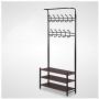 QPSGB Multi-Functional Floor Coat Rack, Simple Clothes Rack Combination Hanger, Household Rack Bedroom Hanging Clothes Rack (Color : Black Walnut, Size : Medium)