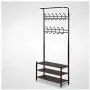 QPSGB Multi-Functional Floor Coat Rack, Simple Clothes Rack Combination Hanger, Household Rack Bedroom Hanging Clothes Rack (Color : Black Walnut, Size : Medium)