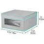 mDesign Soft Stackable Fabric Closet Storage Organizer Holder Bin with Clear Window, Attached Lid - for Bedroom, Hallway, Entryway, Bathroom - Textured Print - Medium, 6 Pack - Gray/Teal Blue mDesign Soft Stackable Fabric Closet Storage Organizer Holder Bin with Clear Window, Attached Lid - for Bedroom, Hallway, Entryway, Bathroom - Textured Print - Medium, 6 Pack - Gray/Teal Blue