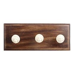 Indianshelf Handmade 1 Artistic Vintage Cream Wooden Lion Coat Hooks Holders/Key Hooks for Wall