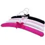 HOUTY 5 Packs Clothes Hangers 15 inch Satin Padded Hanger zinc Hook, Purple HOUTY 5 Packs Clothes Hangers 15 inch Satin Padded Hanger zinc Hook, Purple