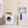 Danya B Accordion Clothes Drying Rack, Retractable, Wall Mounted Drying Rack, White - Perfect for The Laundry Room