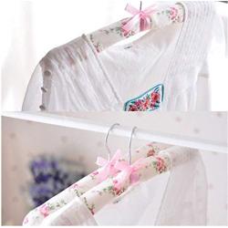 Cotton Fabric Sponge Hanger Elegant Non-Slip Wood Hanger Women Foam Sweater Hangers Soft Cloth Hanger 10pcs Random Color