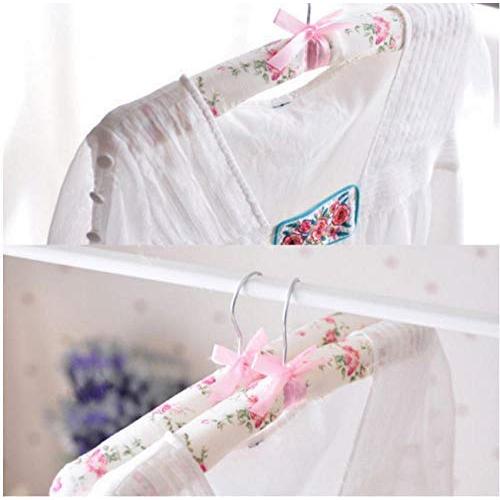 Cotton Fabric Sponge Hanger Elegant Non-Slip Wood Hanger Women Foam Sweater Hangers Soft Cloth Hanger 10pcs Random Color