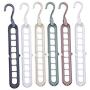 MINKOU Cothes Stand,Clothes Hanger 9 Hole Towel Hook Closet Organizer Plastic Storage Rack（6pcs）