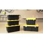 HOMZ Tough Durabilt Tote Box, 27 Gallon, Stackable, 2-Pack, 30.75" x 20.5" x 14.375", Black and Yellow, 2 Piece