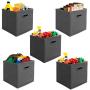 Prorighty [10-Pack, Black] Storage Cubes with Two Handles, Ideal for Shelves Baskets Bins Containers Home Decorative Closet Organizer Household Fabric Cloth Collapsible Boxes Toys Storages Drawer