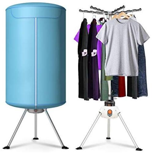 COSTWAY Portable Ventless Laundry Clothes Dryer Heater 900W Electric Folding Indoors Fast Air Dry Hot Drying Machine with Heater for Home & Dorms
