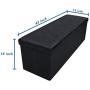 Otto & Ben Folding Toy Boxes Chest with Memory Foam Seat Tufted Faux Leather Trunk Bedroom Ottomans Bench End Table, 45 Inch, Button Black