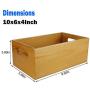 A+Selected Pine Wood Organizer Open Boxes 4 Packs, 6x10 Wooden Storage Container with Handle for Bathroom and Kitchen