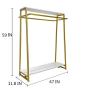 Modern Double Row Clothing Rack Metal Hanging Garment Rack with Wood Board Floor-Standing Hangers Clothes Shelves Heavy Duty Clothes Display Rack