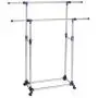 Super buy HEAVY DUTY DOUBLE ADJUSTABLE PORTABLE CLOTHES HANGER ROLLING GARMENT RACK RAIL Super buy HEAVY DUTY DOUBLE ADJUSTABLE PORTABLE CLOTHES HANGER ROLLING GARMENT RACK RAIL