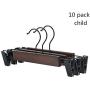 Iddefee Clothes Hanger Wooden Hangers with Clips for Adult Children Clothing Pants Skirt Hangers Suit Clothes Hangers 10 Pack for Hoem Pants Hangers (Color : Brown, Size : 24x1.2cm)