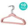 OcEaN Home & Living Hangers Velvet, 10/20/30 Pack Non-Slip Velvet Kids Hangers for Jackets, Pants, Dress Clothes, Pink-10