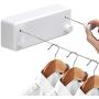 Hoimpro Retractable Clothesline with Adjustable Stainless Steel Double Rope String Hotel Style Heavy Duty for Bathroom, Wall Mounted Laundry Drying Line for Shower, 14 Feet Indoor Clothes Line, White