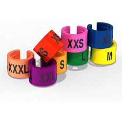 discount sizing Colored Hanger Sizer Garment Markers (Sizes: XXS-XXXL) Color Coded Size Clips - 100 Pieces/Size - 800 Pieces Total