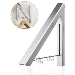 Janolia Clothes Hanger, Wall Mounted, Aluminum Folding Clothes Rack, Space Saving for Clothes Storage