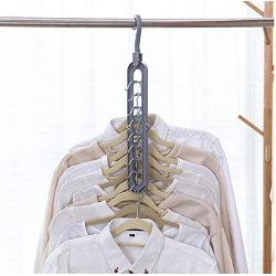 10pcs Random Color Plastic Clothes Hangers Multiport Support Circle Clothes Hanger Drying Rack Storage Racks with Flexible Hook Hanging Head