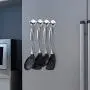 YAKAON Heavy Duty Adhesive Hooks, [4 Pack] Durable 304 Stainless Steel Wall Hangers, Waterproof Rustproof Oil Proof for Kitchen, Bathrooms, Doors, Office, Closet-Silver