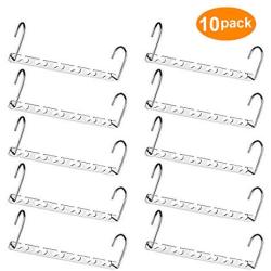 STAR-FLY Magic Hangers, Space Saving Hangers Magical Clothing Hanger with Hook Stainless Steel Wonder Closet Organizer (10-Pack)