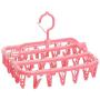 2pcs Random Color 32 Clips Folding Socks Clothes Hanger Rack Clothespin Clothes Drying Rack Closet Wardrobe