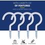 Ceiling Hooks Heavy Duty (Pack of 12) 2.9 inches Vinyl Coated Screw Hooks for Hanging Plants, Mugs, Wind Chimes, Utensils, Indoor/Outdoor Use - White