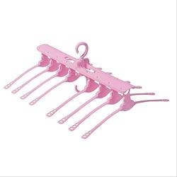 KIPB Foldable Clothes Hanger Space Saver Multi-Function Home Clothing Pink, White Rack Home, Travel Modern Pink