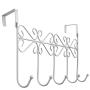 Youdepot Over The Door 5 Hanger Rack - Decorative Metal Hanger Holder for Home Office Use(White)