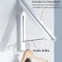 SCLX Retractable Clothes Rack - Wall Mounted Folding Clothes Hanger Drying Rack for Laundry Room Closet Storage Organization, Aluminum, Easy Installation (Silver) SCLX Retractable Clothes Rack - Wall Mounted Folding Clothes Hanger Drying Rack for Laundry Room Closet Storage Organization, Aluminum, Easy Installation (Silver)
