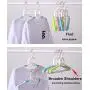 WXR Plastic Hangers MultifunctionalFoldable and Retractable Clothes Hangers with Non-Slip PadSpace Saving Adults Kids Clothes Hangers 5 Pack (Pink)
