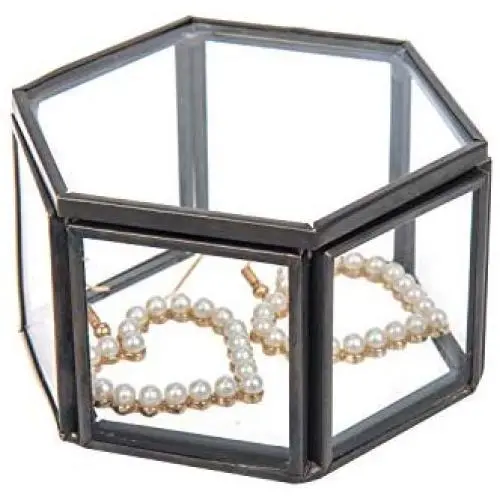 Feyarl Jewelry Trinket Glass Boxes Ornate Ring Earring Boxes Preserved Flower Glass Boxes Organizer Decorative Boxes Storage (Black) Feyarl Jewelry Trinket Glass Boxes Ornate Ring Earring Boxes Preserved Flower Glass Boxes Organizer Decorative Boxes Storage (Black)