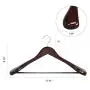 Furgle Coat Hangers, Wood Suit Hangers,Clothes Hangers with Extra-Wide Shoulder/360° Swivel Hook for Heavy Coat, Suits,Sweater, Trousers - 6 Pack (Cherry Wood)