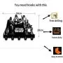Star Wars Wall Door Hooks 20LB(Max) Quality Black Wood Made -Light in Weight-Easy to Install -Five Metal Hooks (Star 2)