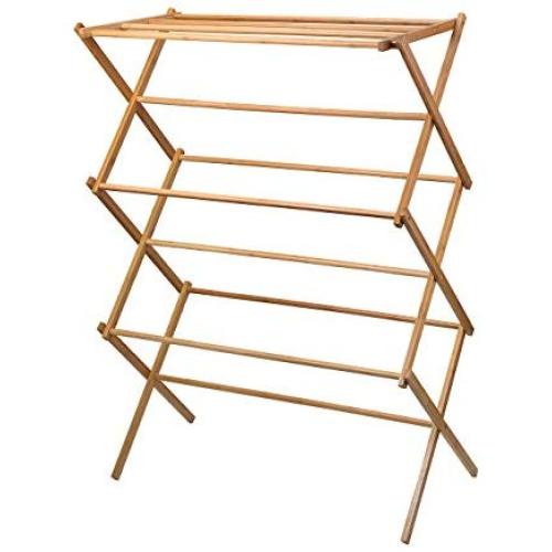 Home-it clothes drying rack - Bamboo Wooden clothes rack  - heavy duty cloth drying stand