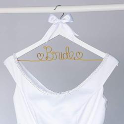 Ella Celebration Bride to Be Wedding Dress Hanger, White Wooden and Orange Wire Bridal Hangers for Brides (White with Orange)