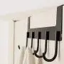 Rongyuxuan Over The Door Hook Hanger, Aluminum Over The Door Hanger Heavy Duty Organizer Rack for Coats, Hoodies, Hats, Scarves, Leashes, Bath Towels, Robes,Clothing - 2 Pack