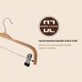Inveroo 5pcs 37cm Hangers with Clips Use for Skirt Clothes Hanger Pants Hangers Anti-Skid Hooks