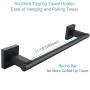 Hand Towel Rack 13.78", Angle Simple Stainless Steel Bathroom Towel Holder, Face Towel Washcloth Hanger, Shower Towel Bar, Kitchen Dish Towel Holder Wall Mount, Matte Black