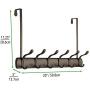 mDesign Decorative Over Door Long Easy Reach 12 Hook Metal Storage Organizer Rack to Hang Jackets, Coats, Hoodies, Clothing, Hats, Scarves, Purses, Leashes, Bath Towels & Robes - Bronze