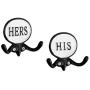 AuldHome His and Hers Towel Hooks (Set of 2); Cast Iron Rustic Farmhouse Decor Door Wall Hangers