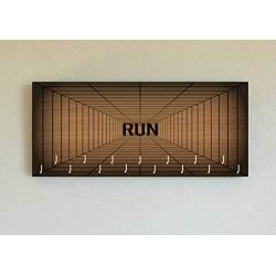 Race Medal Holder/Running Medal Hanger RUN Geometric Web- Wood Wall Mounted Medal Organizer. CUSTOMIZATION Available