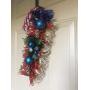 Christmas Candy Cane Wreath Door Hanger 20"