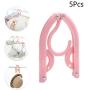 Walfiner 5Pcs Travel Hangers, Portable Folding Clothes Hangers for Travel & Home Use (Pink)